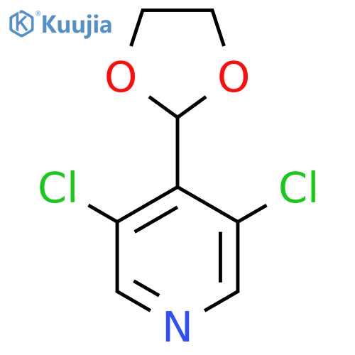 Pyridine, 3,5-dichloro-4-(1,3-dioxolan-2-yl)- structure