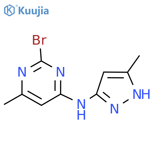 2-Bromo-6-methyl-N-(5-methyl-1H-pyrazol-3-yl)-4-pyrimidinamine structure