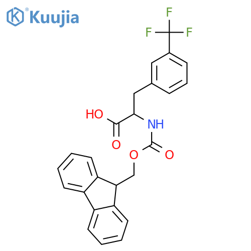 (2R)-2-(9H-fluoren-9-ylmethoxycarbonylamino)-3-[3-(trifluoromethyl)phenyl]propanoic acid structure