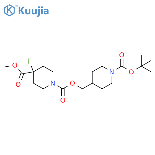 O1-[(1-tert-butoxycarbonyl-4-piperidyl)methyl] O4-methyl 4-fluoropiperidine-1,4-dicarboxylate structure