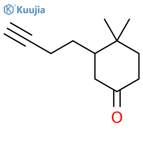 3-(But-3-yn-1-yl)-4,4-dimethylcyclohexan-1-one structure
