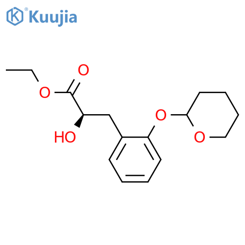 (2R)-ethyl 2-hydroxy-3-(2-((tetrahydro-2H-pyran-2-yl)oxy)phenyl)propanoate structure