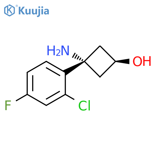 (1s,3s)-3-amino-3-(2-chloro-4-fluorophenyl)cyclobutan-1-ol structure