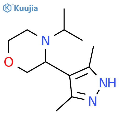 3-(3,5-dimethyl-1H-pyrazol-4-yl)-4-(propan-2-yl)morpholine structure