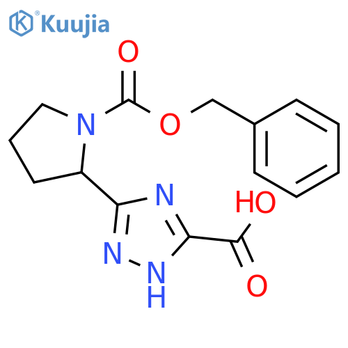 3-{1-(benzyloxy)carbonylpyrrolidin-2-yl}-1H-1,2,4-triazole-5-carboxylic acid structure
