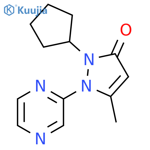 2-cyclopentyl-5-methyl-1-(pyrazin-2-yl)-2,3-dihydro-1H-pyrazol-3-one structure