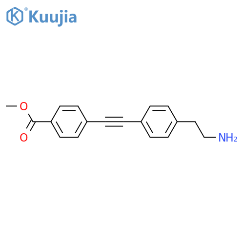 Benzoic acid, 4-[2-[4-(2-aminoethyl)phenyl]ethynyl]-, methyl ester structure