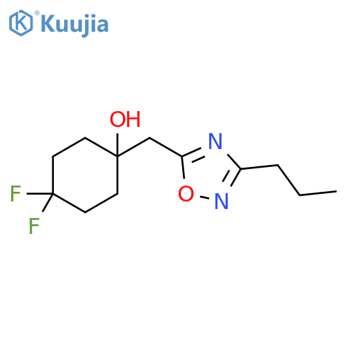 4,4-difluoro-1-(3-propyl-1,2,4-oxadiazol-5-yl)methylcyclohexan-1-ol structure