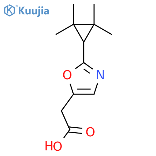 2-2-(2,2,3,3-tetramethylcyclopropyl)-1,3-oxazol-5-ylacetic acid structure
