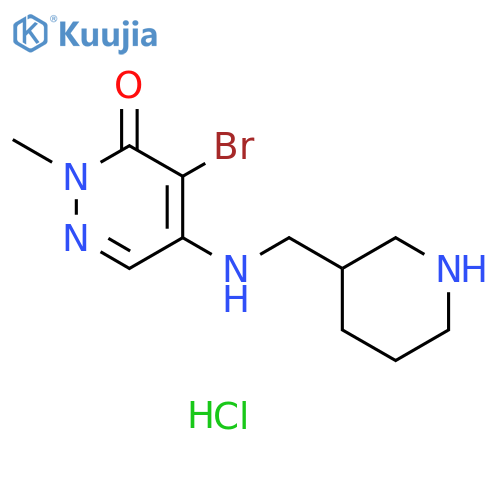 4-bromo-2-methyl-5-{[(piperidin-3-yl)methyl]amino}-2,3-dihydropyridazin-3-one hydrochloride structure