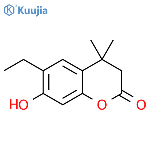 6-ethyl-7-hydroxy-4,4-dimethyl-3,4-dihydro-2H-1-benzopyran-2-one structure