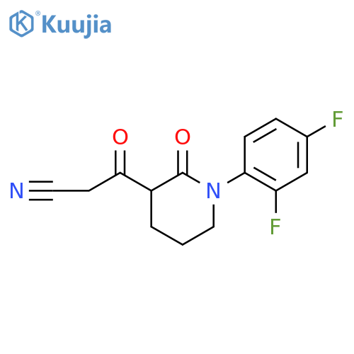 3-1-(2,4-difluorophenyl)-2-oxopiperidin-3-yl-3-oxopropanenitrile structure