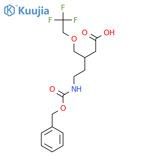 5-{(benzyloxy)carbonylamino}-3-(2,2,2-trifluoroethoxy)methylpentanoic acid structure