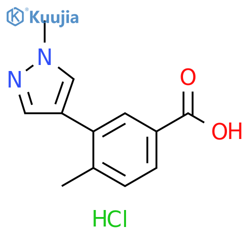 4-methyl-3-(1-methyl-1H-pyrazol-4-yl)benzoic acid hydrochloride structure