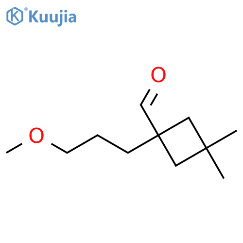 1-(3-Methoxypropyl)-3,3-dimethylcyclobutane-1-carbaldehyde structure