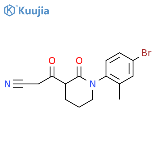 3-1-(4-bromo-2-methylphenyl)-2-oxopiperidin-3-yl-3-oxopropanenitrile structure