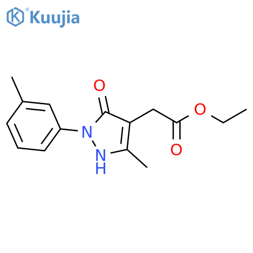 ethyl 2-5-methyl-2-(3-methylphenyl)-3-oxo-2,3-dihydro-1H-pyrazol-4-ylacetate structure