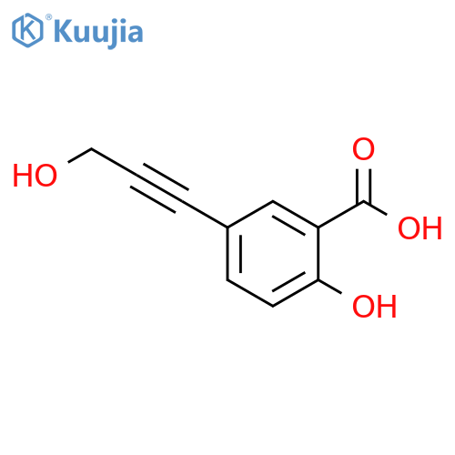 2-hydroxy-5-(3-hydroxyprop-1-yn-1-yl)benzoic acid structure