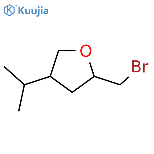 2-(bromomethyl)-4-(propan-2-yl)oxolane structure
