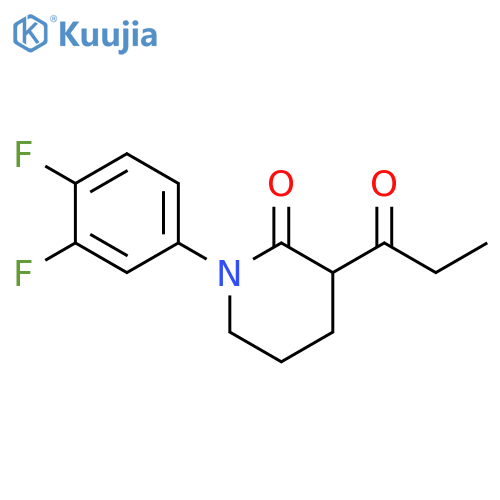 1-(3,4-difluorophenyl)-3-propanoylpiperidin-2-one structure