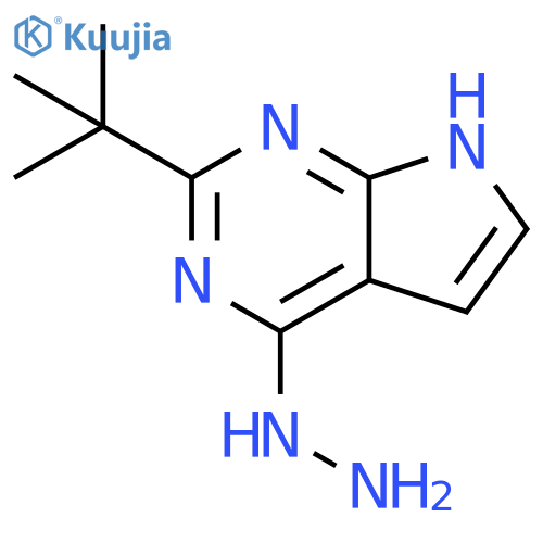2-tert-butyl-4-hydrazinyl-7H-pyrrolo2,3-dpyrimidine structure