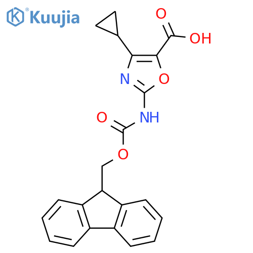 4-cyclopropyl-2-({(9H-fluoren-9-yl)methoxycarbonyl}amino)-1,3-oxazole-5-carboxylic acid structure