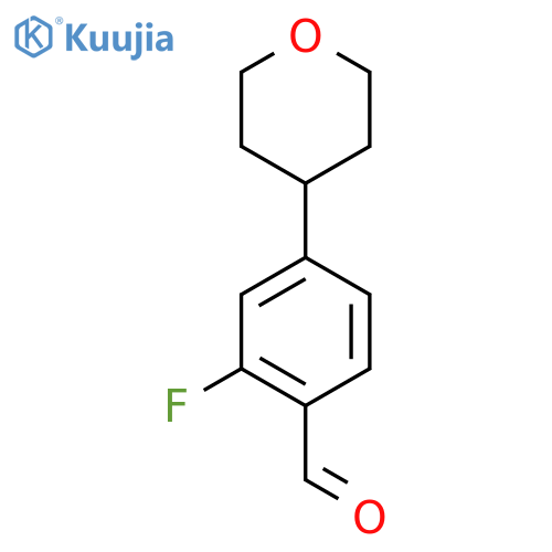 2-Fluoro-4-(oxan-4-yl)benzaldehyde structure