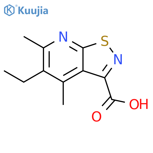 5-ethyl-4,6-dimethyl-1,2thiazolo5,4-bpyridine-3-carboxylic acid structure