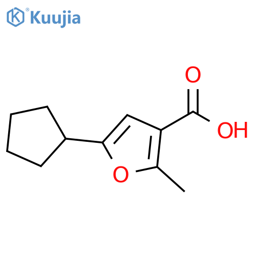 5-cyclopentyl-2-methylfuran-3-carboxylic acid structure