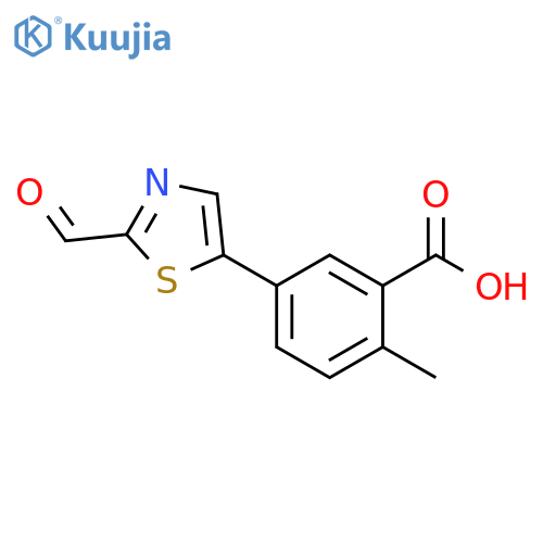 5-(2-formyl-1,3-thiazol-5-yl)-2-methylbenzoic acid structure