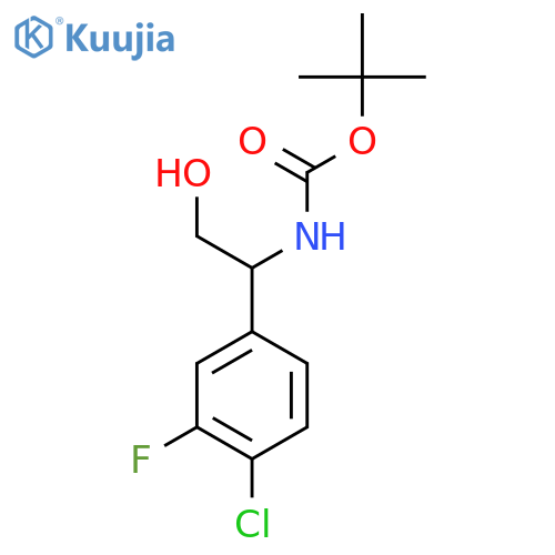 tert-butyl N-1-(4-chloro-3-fluorophenyl)-2-hydroxyethylcarbamate structure