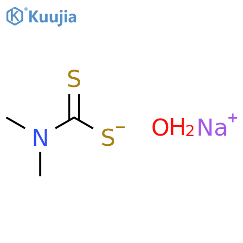 Sodium dimethyldithiocarbamate hydrate structure