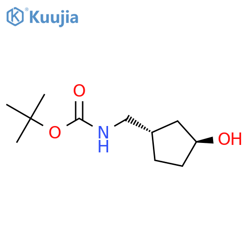 tert-butyl N-[[trans-3-hydroxycyclopentyl]methyl]carbamate structure