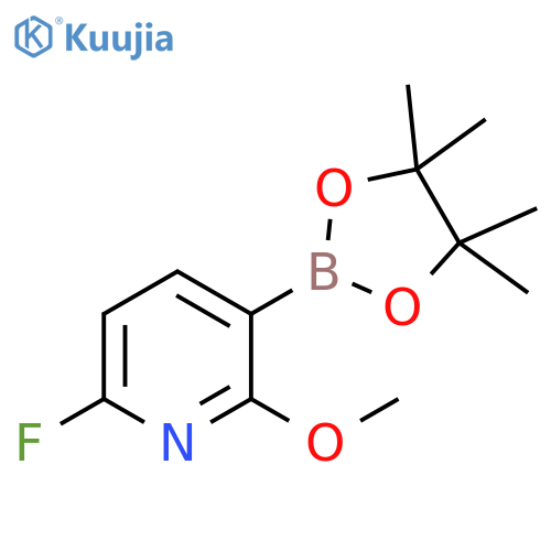 Pyridine, 6-fluoro-2-methoxy-3-(4,4,5,5-tetramethyl-1,3,2-dioxaborolan-2-yl)- structure
