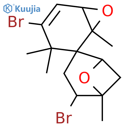 4,10-Dibromo-1,3:7,8-diepoxy-9-chamigrene; (1S,3R,4S,6R,7S,8R)-form structure