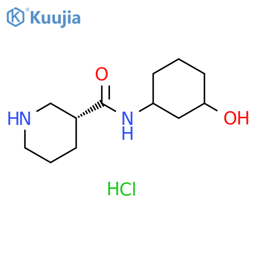 (3R)-N-(3-hydroxycyclohexyl)piperidine-3-carboxamide hydrochloride structure