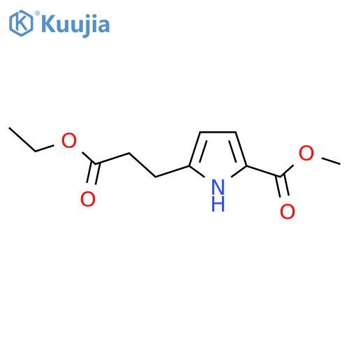 Methyl 5-(3-ethoxy-3-oxopropyl)-1H-pyrrole-2-carboxylate structure