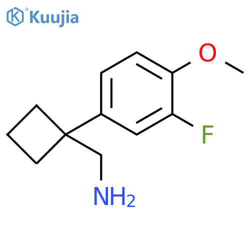 1-(3-fluoro-4-methoxyphenyl)cyclobutylmethanamine structure