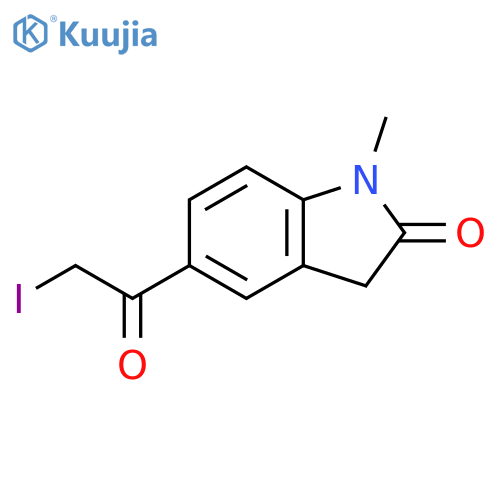 5-(2-iodoacetyl)-1-methyl-2,3-dihydro-1H-indol-2-one structure
