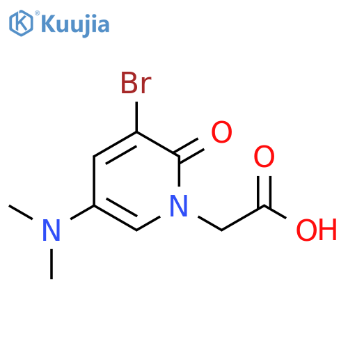 2-3-bromo-5-(dimethylamino)-2-oxo-1,2-dihydropyridin-1-ylacetic acid structure