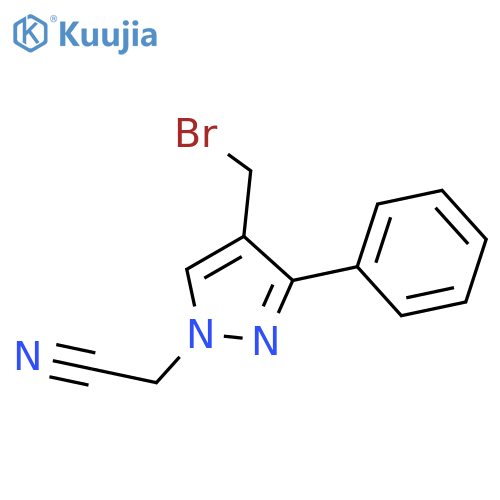 2-(4-(Bromomethyl)-3-phenyl-1H-pyrazol-1-yl)acetonitrile structure