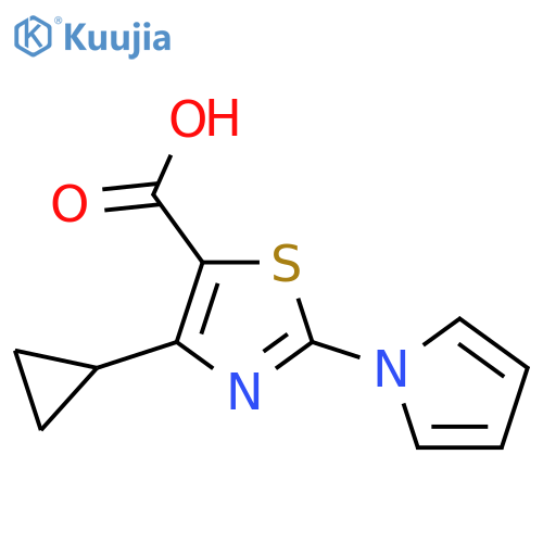 4-cyclopropyl-2-(1H-pyrrol-1-yl)thiazole-5-carboxylic acid structure