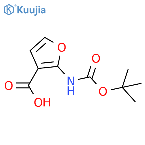 2-{(tert-butoxy)carbonylamino}furan-3-carboxylic acid structure