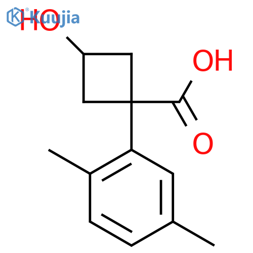 1-(2,5-Dimethylphenyl)-3-hydroxycyclobutane-1-carboxylic acid structure