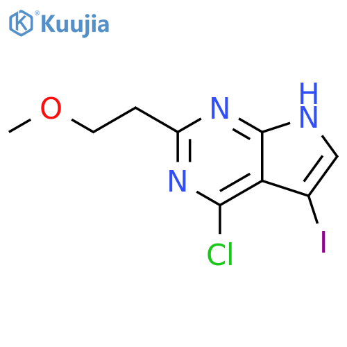 7H-Pyrrolo[2,3-d]pyrimidine, 4-chloro-5-iodo-2-(2-methoxyethyl)- structure