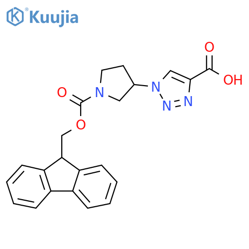1-(1-{[(9H-fluoren-9-yl)methoxy]carbonyl}pyrrolidin-3-yl)-1H-1,2,3-triazole-4-carboxylic acid structure