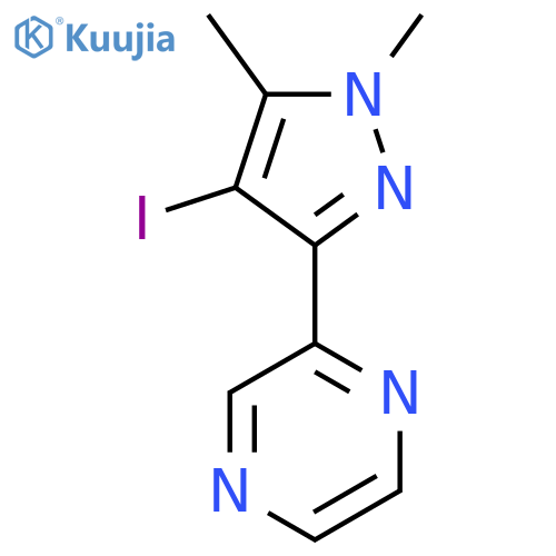 2-(4-iodo-1,5-dimethyl-1H-pyrazol-3-yl)pyrazine structure