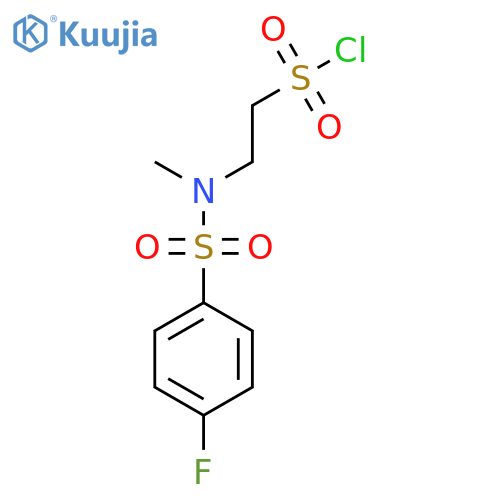 2-(N-methyl4-fluorobenzenesulfonamido)ethane-1-sulfonyl chloride structure