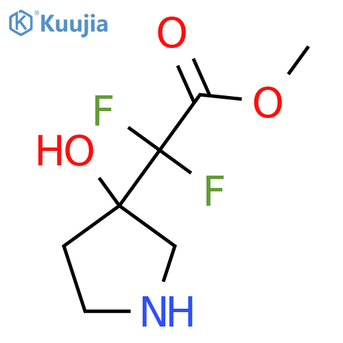 methyl 2,2-difluoro-2-(3-hydroxypyrrolidin-3-yl)acetate structure