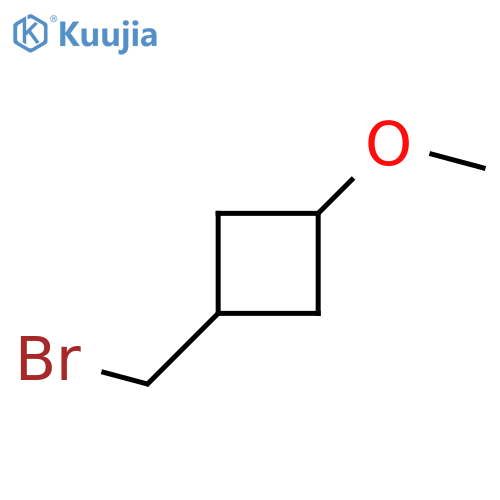 (1r,3r)-1-(bromomethyl)-3-methoxycyclobutane, trans structure